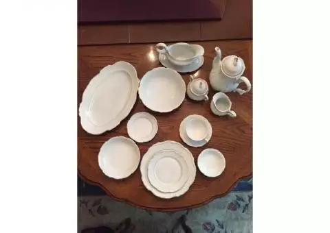 Fine China Dishware Service for Twelve and Coffee Serving Pieces